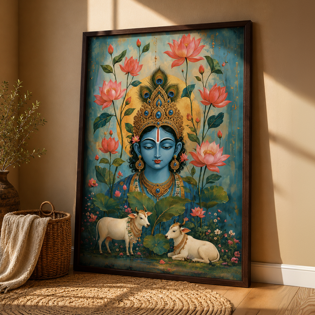Lotus Serenity Krishna Wall art